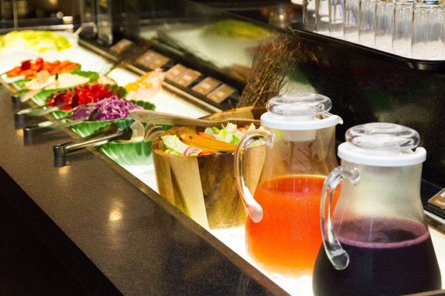 Salads and Juices at the restaurant