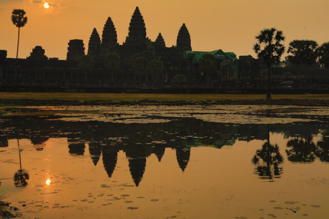 Sunrise view of Angkor Wat temple