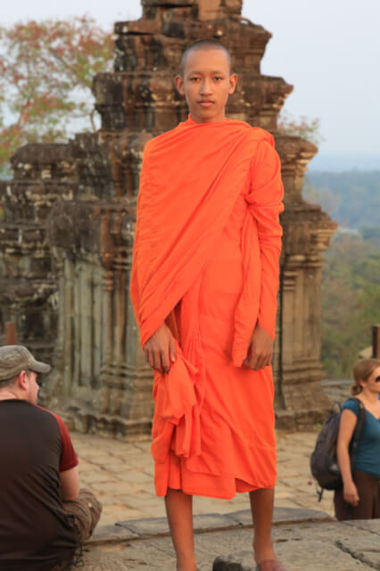 A monk whom came to visit the temples of Angkor