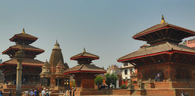 View of Patan Durbar Square from the Golden Gate