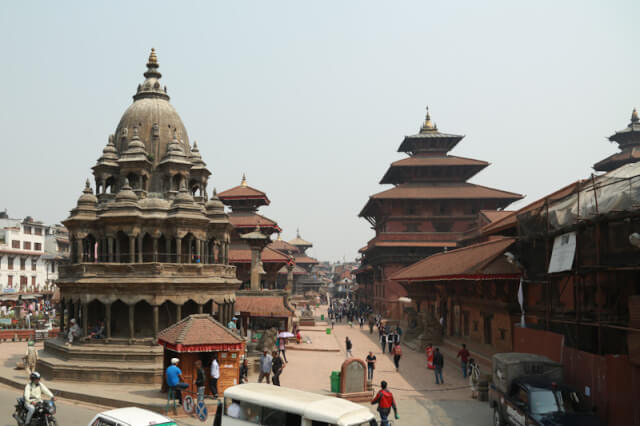 View of Patan Durbar Square from Si Taleju restaurant