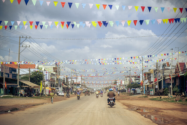 Roads decorated during Tet