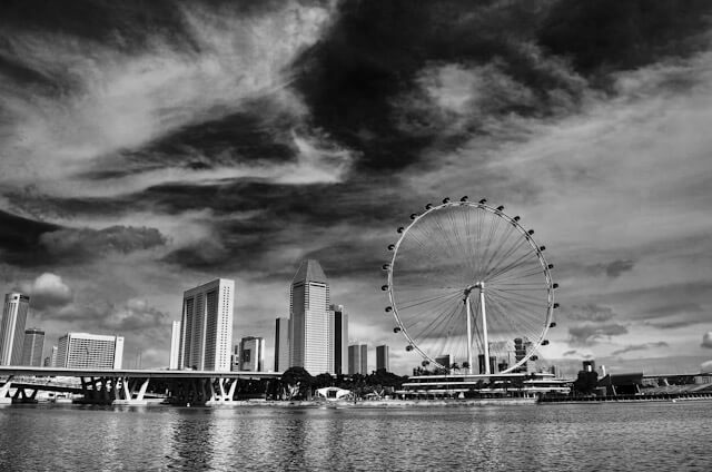 Singapore Flyer in Black & White